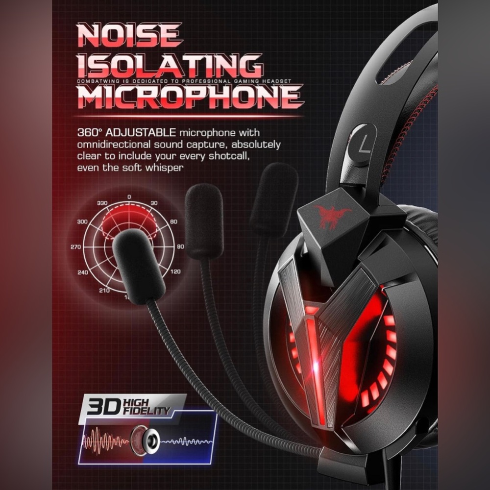 NEW Combatwing gaming headset with microphone - Picture 3 of 12